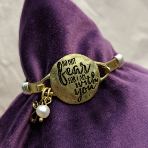 Jewelry - Hammered Steel Bracelet "Do not fear for I..." Jewelry - Hammered Steel Bracelet "Do not fear for I..."